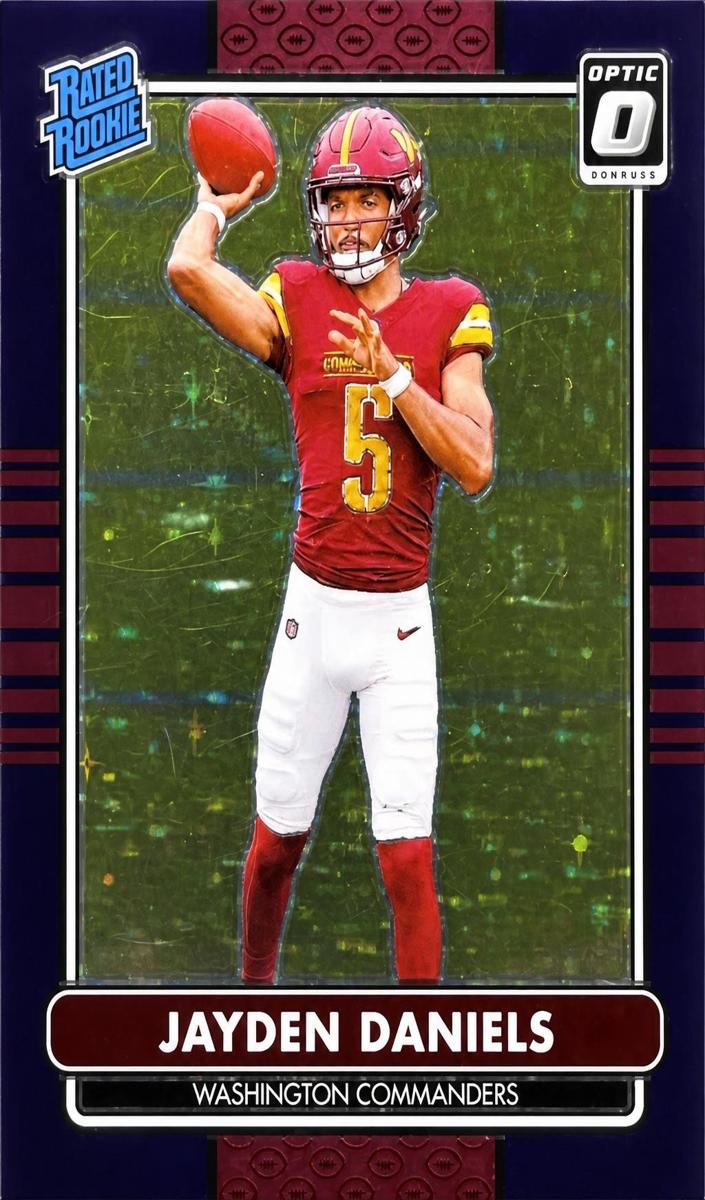 2024 Donruss Optic Football Purple Stars Jayden Daniels #2 PSA 10