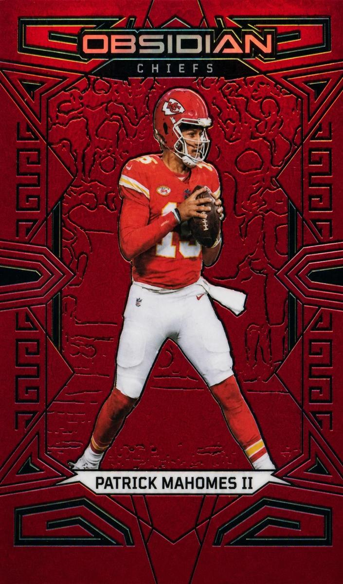 2023 Panini Obsidian Football Asia Electric Etch Red Flood Patrick Mahomes II #49