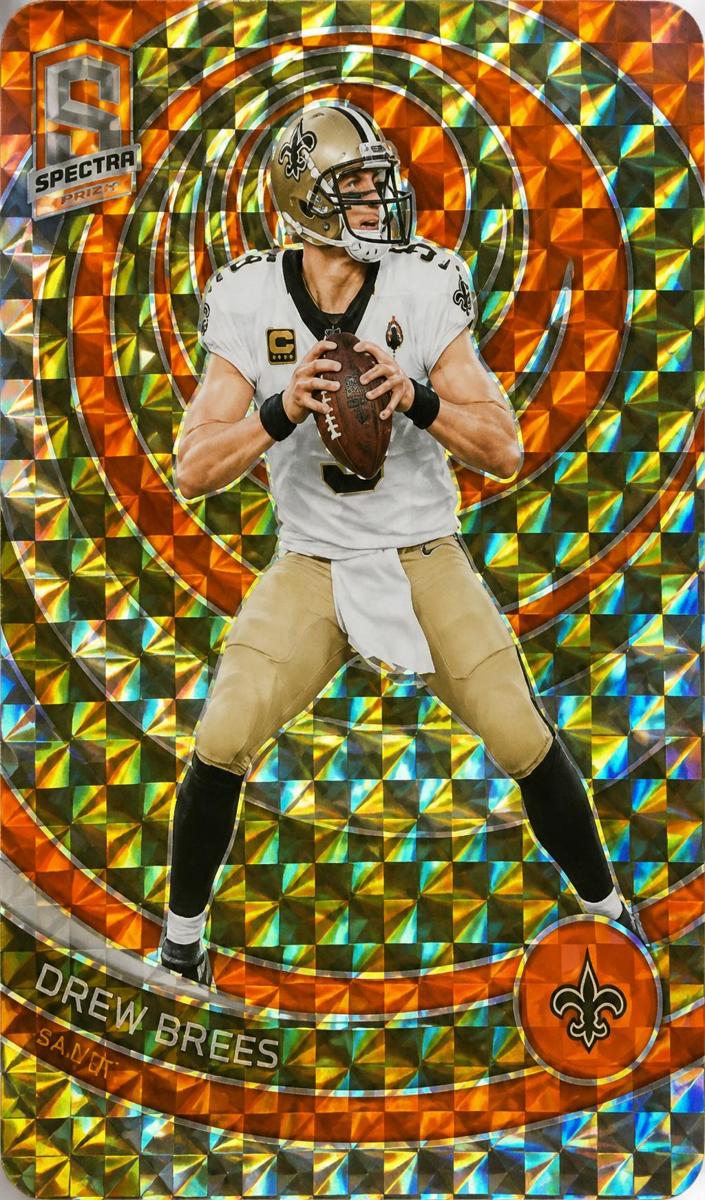 2023 Panini Spectra Football Neon Orange Die Cut Drew Brees #107