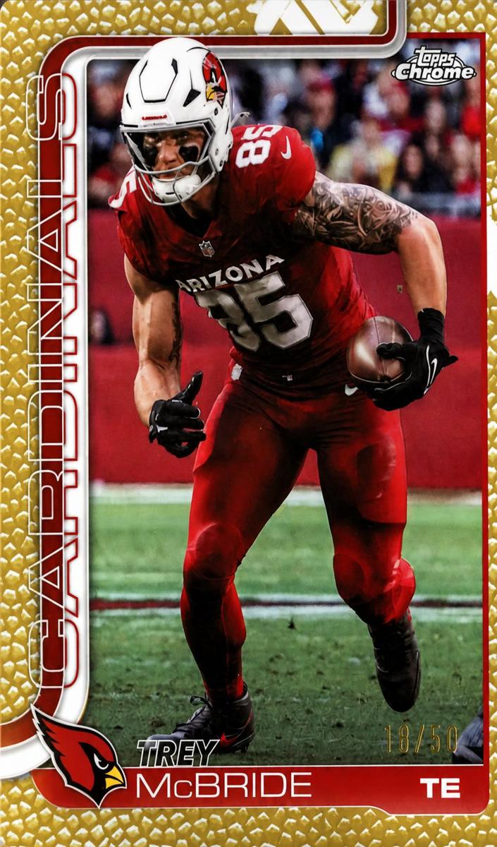 2025 Topps Chrome Football Football Leather Gold Refractor Trey McBride #4