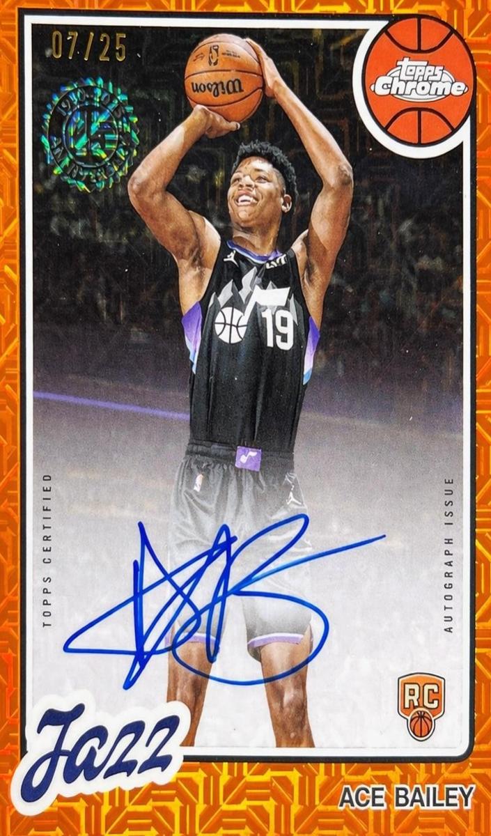 2025 Topps Basketball Orange Mojo Refractor Ace Bailey #80CR2-AB PSA 10