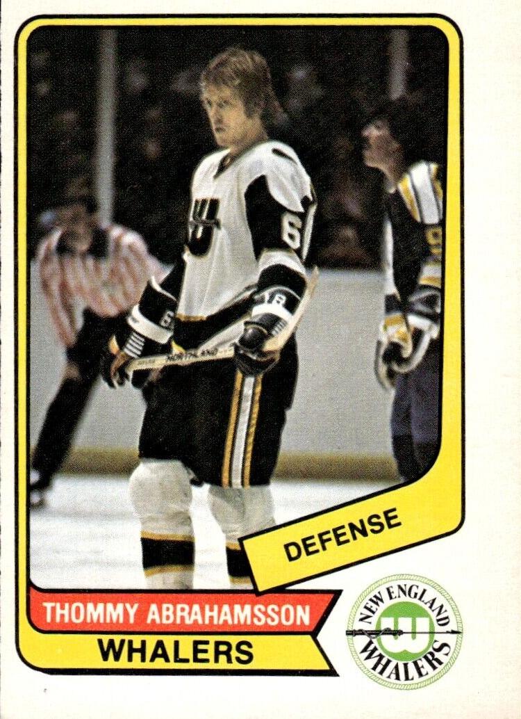 1976 O-Pee-Chee WHA Hockey Thommy Abrahamsson #79 PSA 8