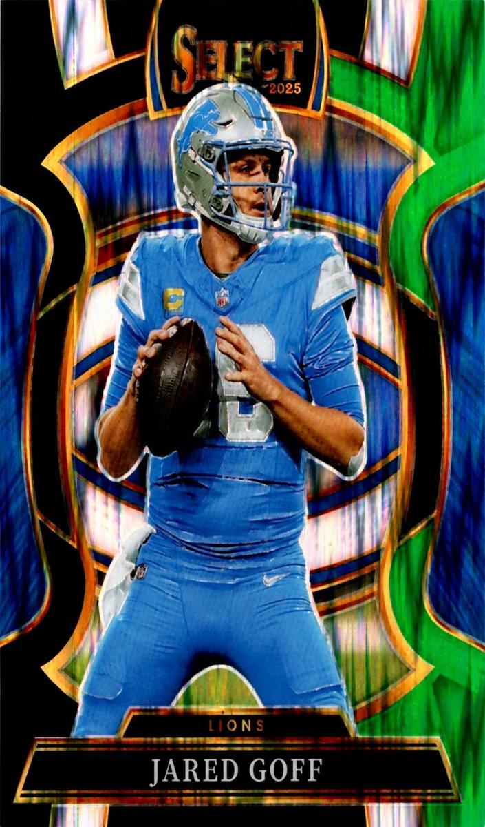 2025 Panini Select Football Black and Green Shock Jared Goff #69