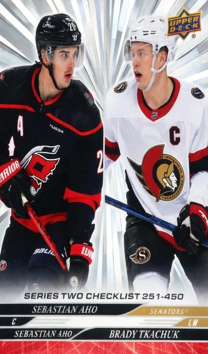 2024 Upper Deck Hockey Outburst Silver Sebastian Aho / Brady Tkachuk #450
