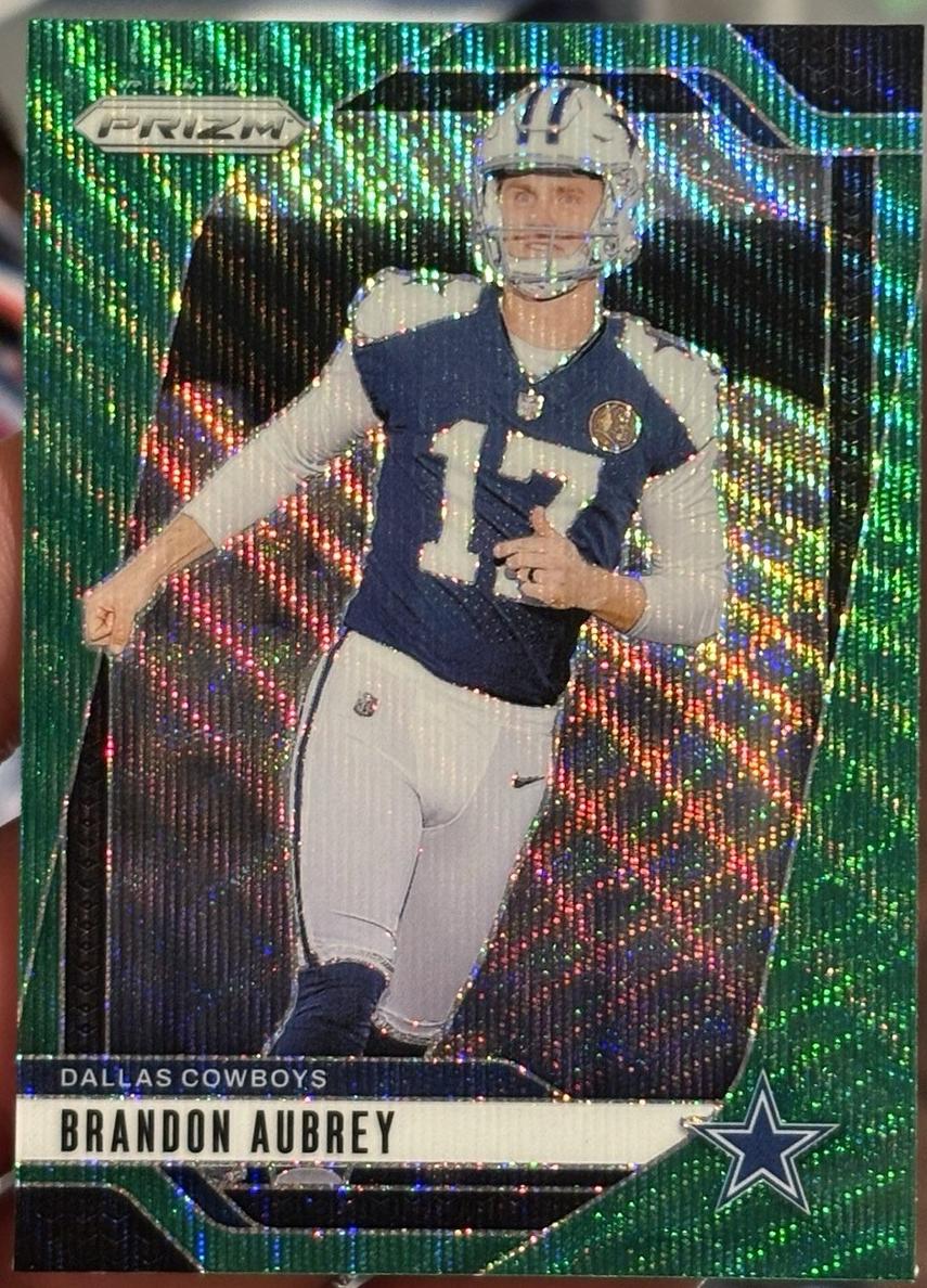2024 Panini Prizm Football Green Wave Brandon Aubrey #79 PSA 9