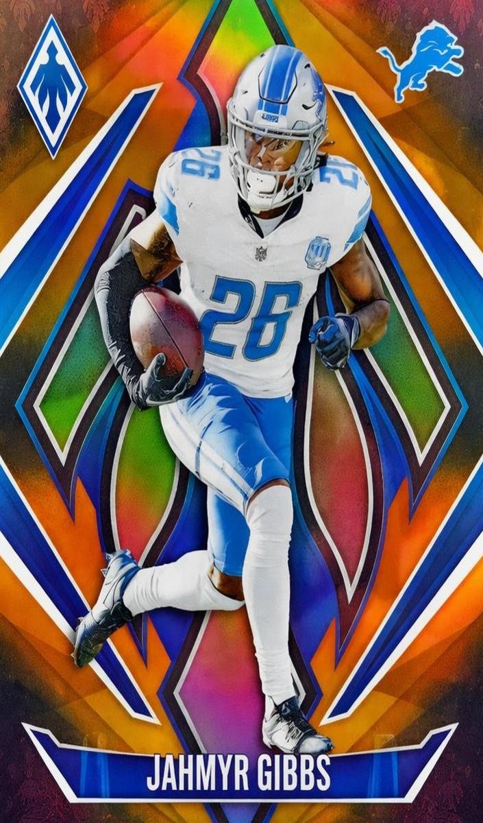 2024 Panini Phoenix Football Orange Fade Jahmyr Gibbs #69