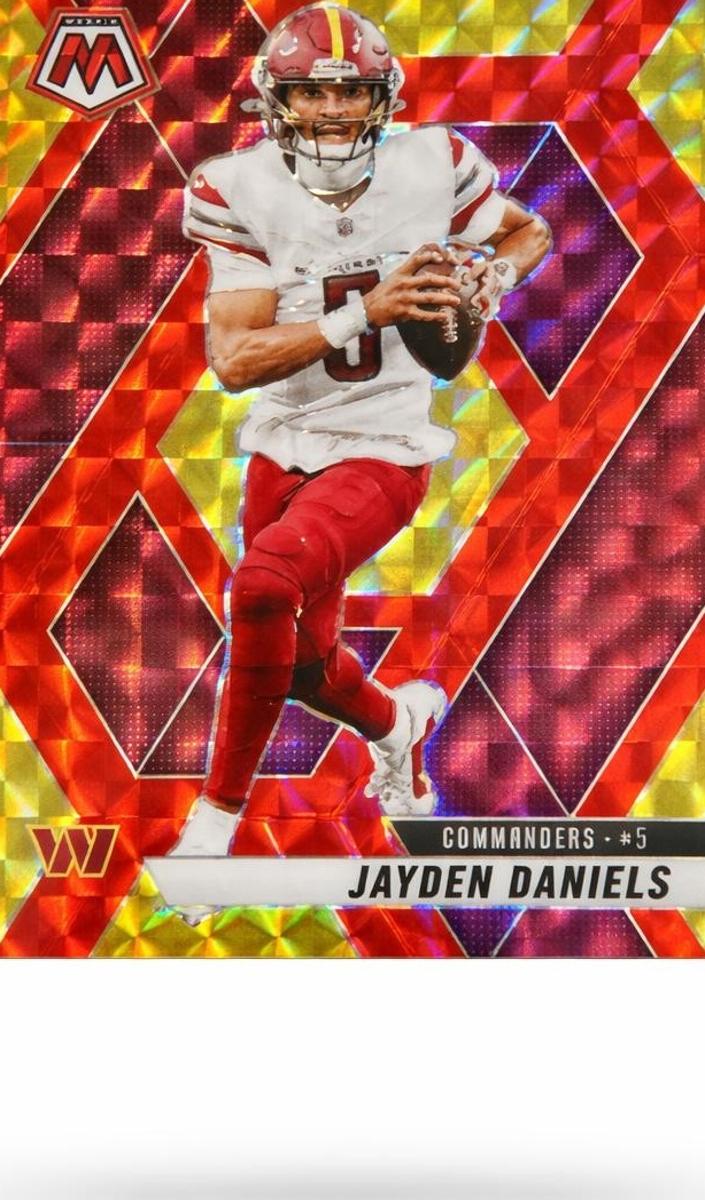2025 Panini Mosaic Football Choice Fusion Red and Yellow Jayden Daniels #232