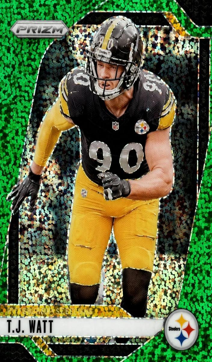 2024 Panini Prizm Football Green Sparkle T.J. Watt #245