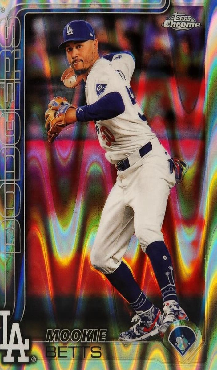 2025 Topps Chrome Baseball Raywave Refractor Mookie Betts #50 PSA 9
