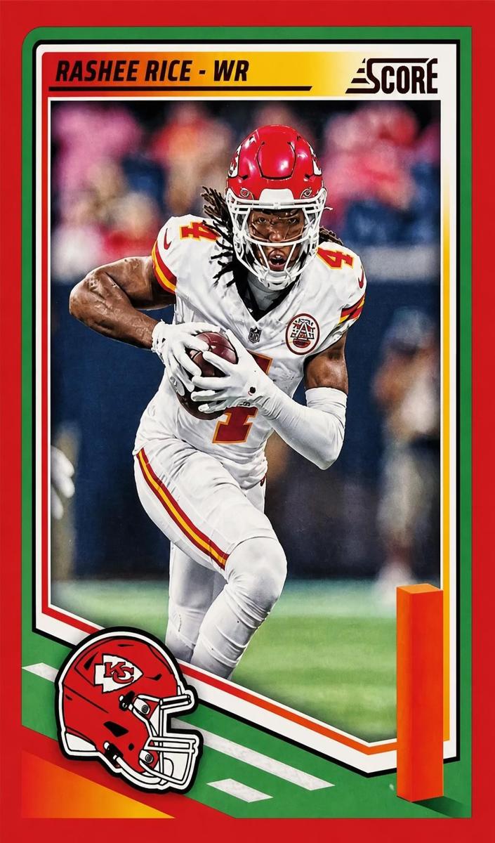 2025 Panini Score Football Red Rashee Rice #182