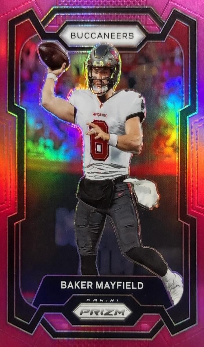 2023 Panini Prizm Football Pink Baker Mayfield #276 PSA 7.5