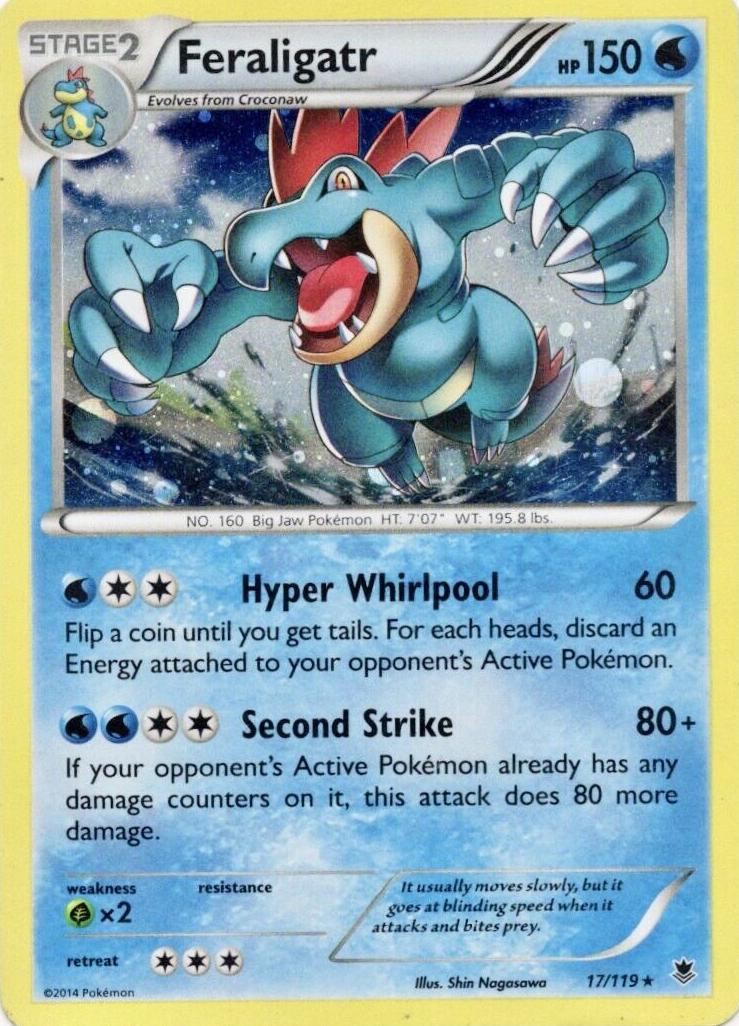 2014 Pokemon XY Phantom Forces Feraligatr #17 PSA 8