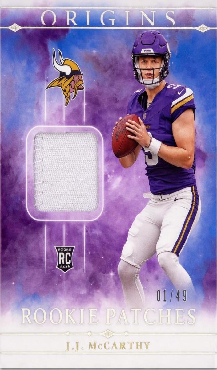 2024 Panini Origins Football Blue J.J. McCarthy #RPT-JMC
