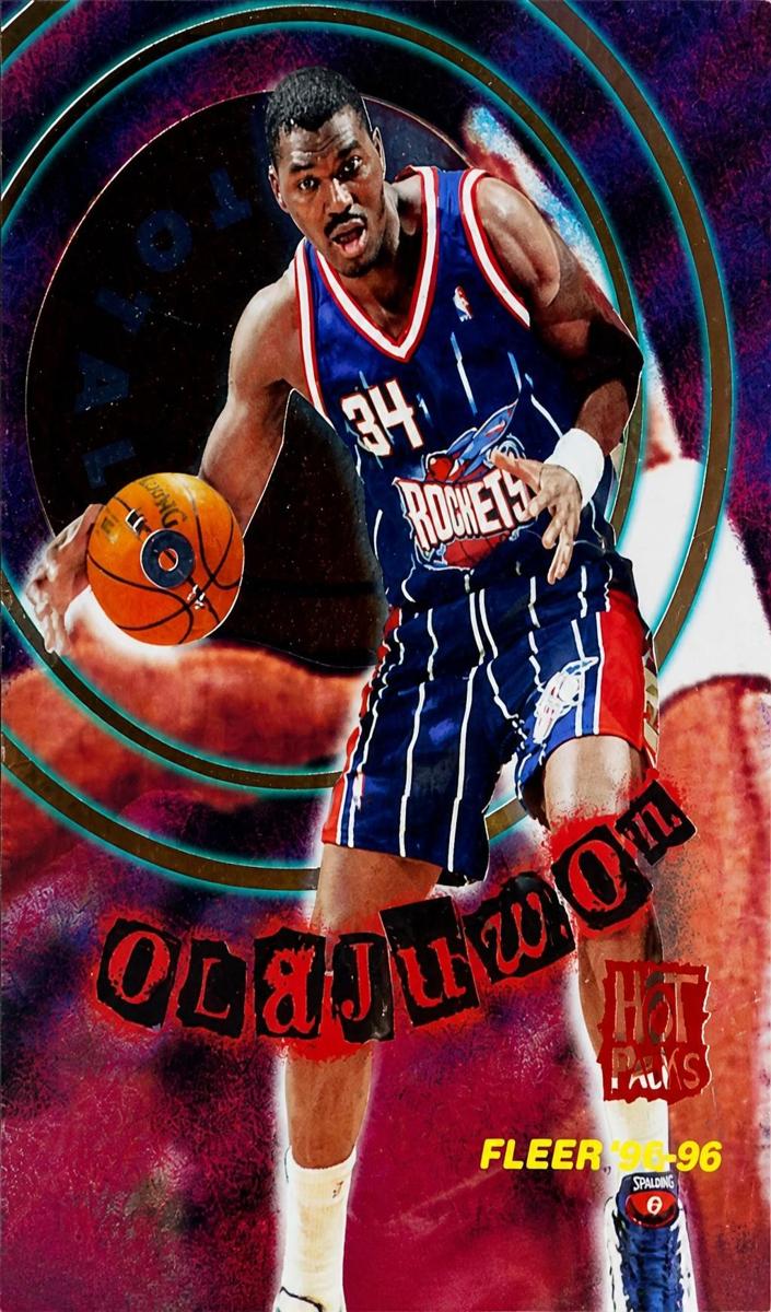 1995 Fleer Basketball Hot Packs Hakeem Olajuwon #5 PSA 9