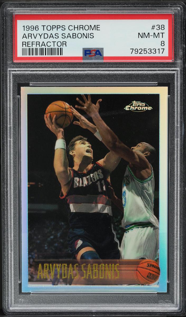 1996 Topps Chrome Basketball Refractor Arvydas Sabonis #38 PSA 9