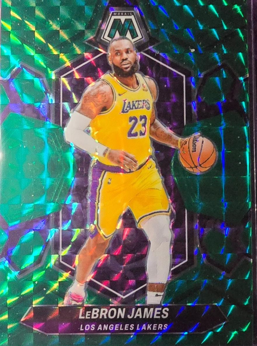 2023 Panini Mosaic Basketball Green LeBron James #92 PSA 9