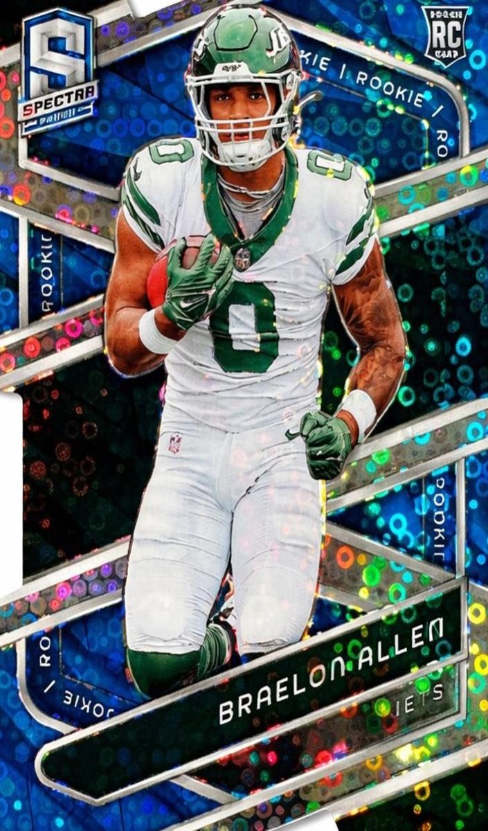 2024 Panini Spectra Football Neon Blue Die Cut Braelon Allen #149