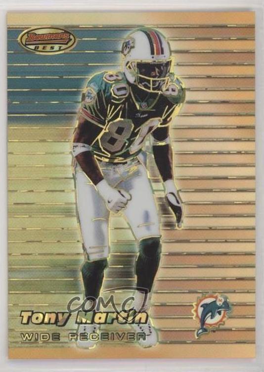 1999 Bowman's Best Football Atomic Refractor Tony Martin #56