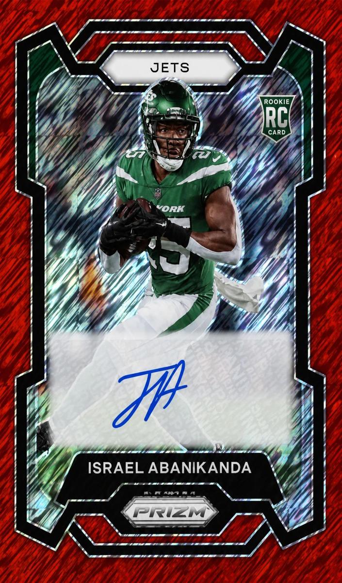 2023 Panini Prizm Football Red Shimmer Israel Abanikanda #379