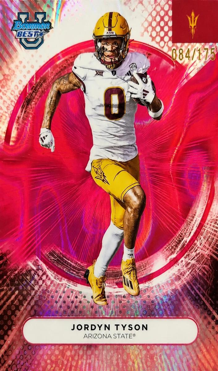 2025 Bowman Best University Football Purple Lava Refractor Jordyn Tyson #29