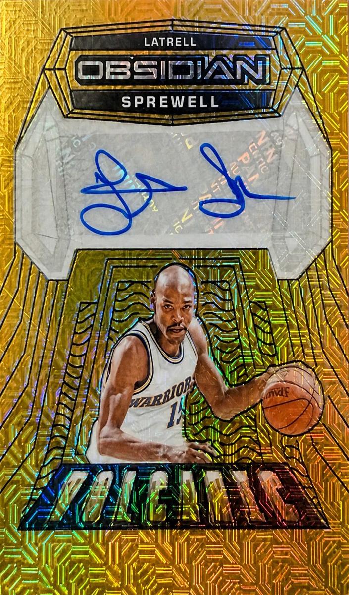 2023 Panini Obsidian Basketball Electric Etch Gold Flood Latrell Sprewell #VS-LSP