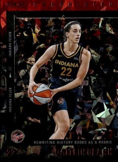 2025 Panini Caitlin Clark Chronicled Basketball Red Cracked Ice Caitlin Clark #8 PSA 8