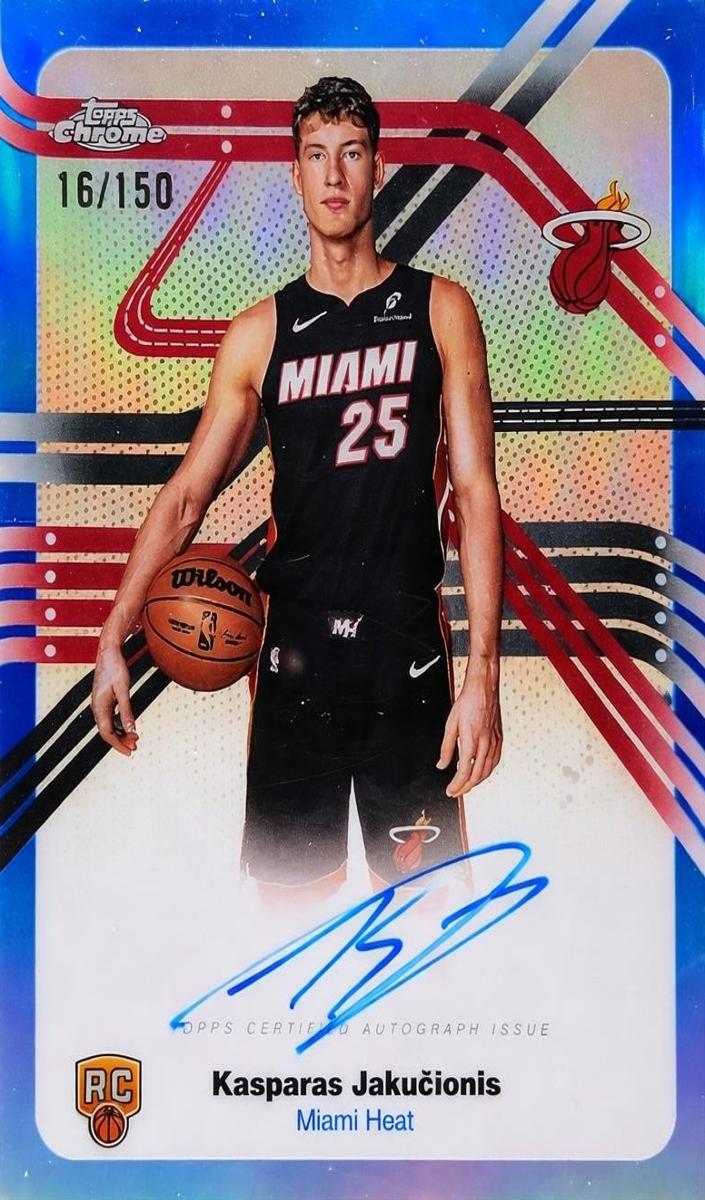 2025 Topps Chrome Basketball Blue Refractor Kasparas Jakucionis #NS-KJ
