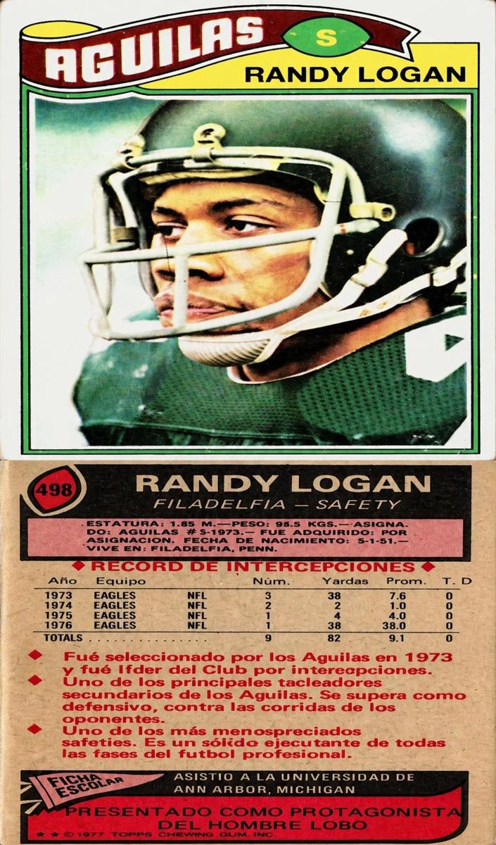 1977 Topps Mexican Football Randy Logan #498