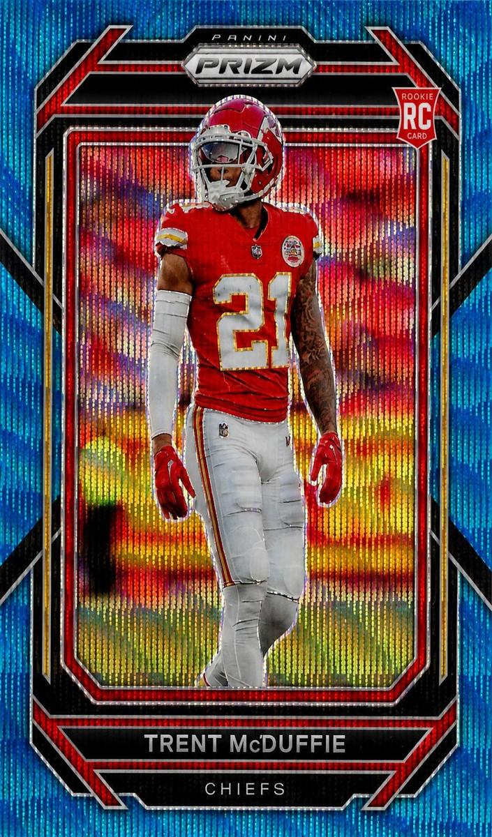 2022 Panini Prizm Football Blue Wave Trent McDuffie #372 PSA 9