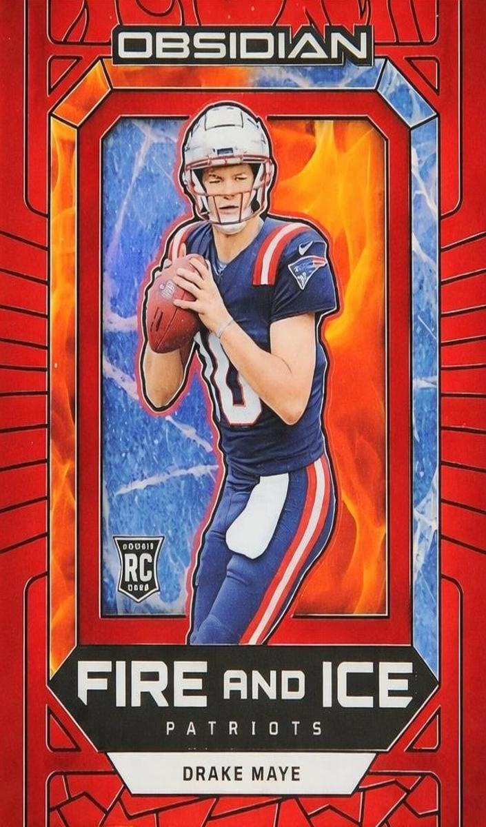 2024 Panini Obsidian Football Red Drake Maye #17 PSA 8