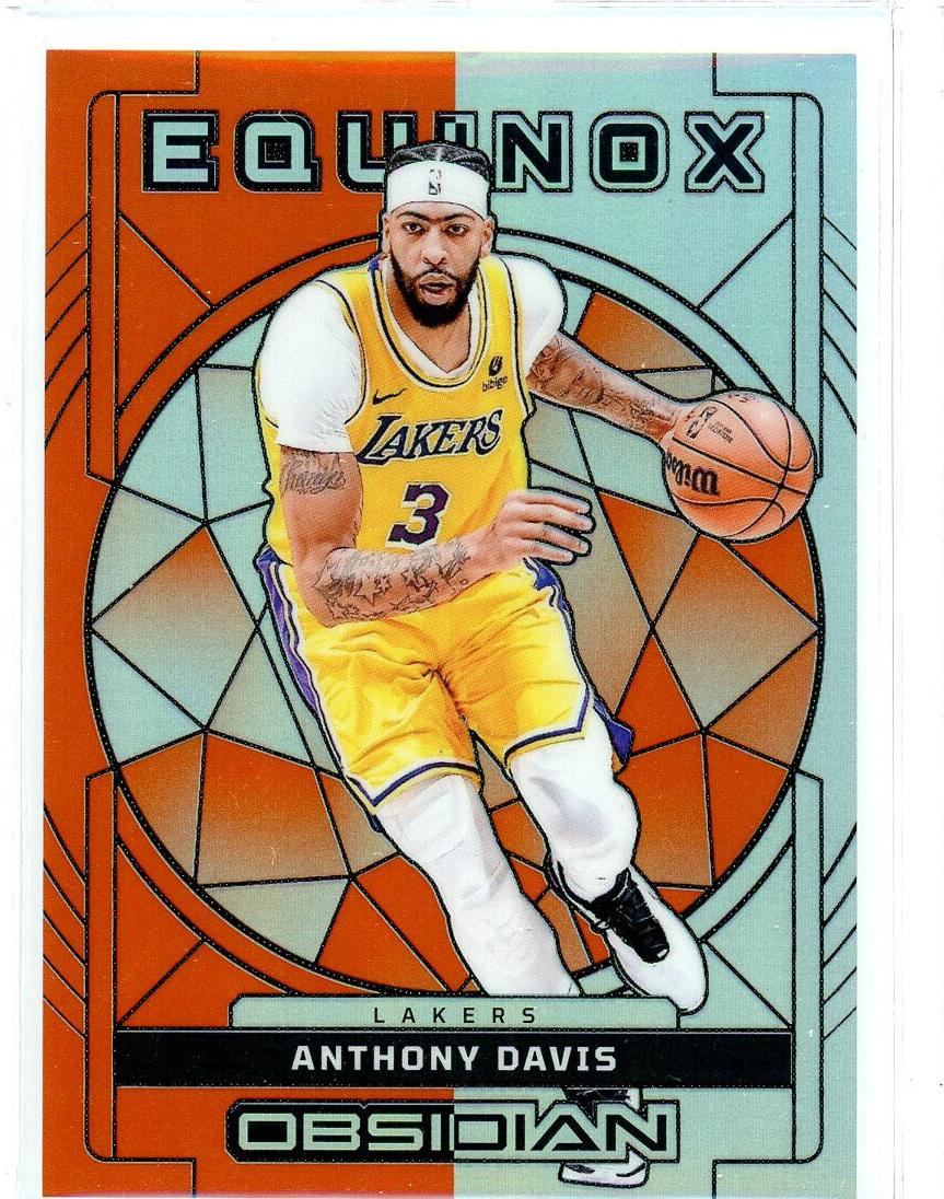 2023 Panini Obsidian Basketball Electric Etch Orange Flood Anthony Davis #15