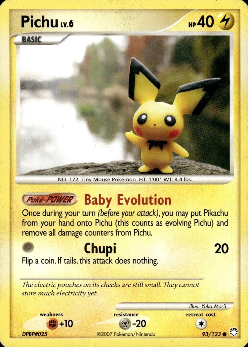 2007 Pokemon Diamond & Pearl Mysterious Treasures Pichu #93