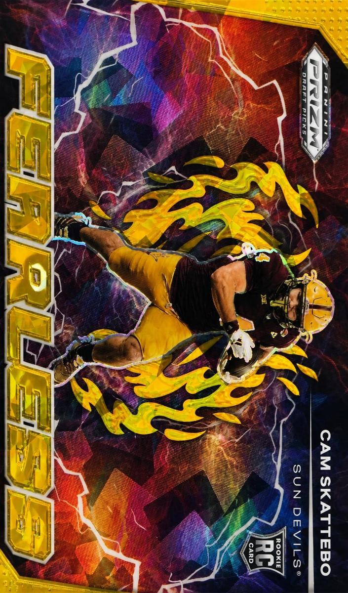 2025 Panini Prizm Draft Picks Football Gold Ice Cam Skattebo #F-CSO PSA 10