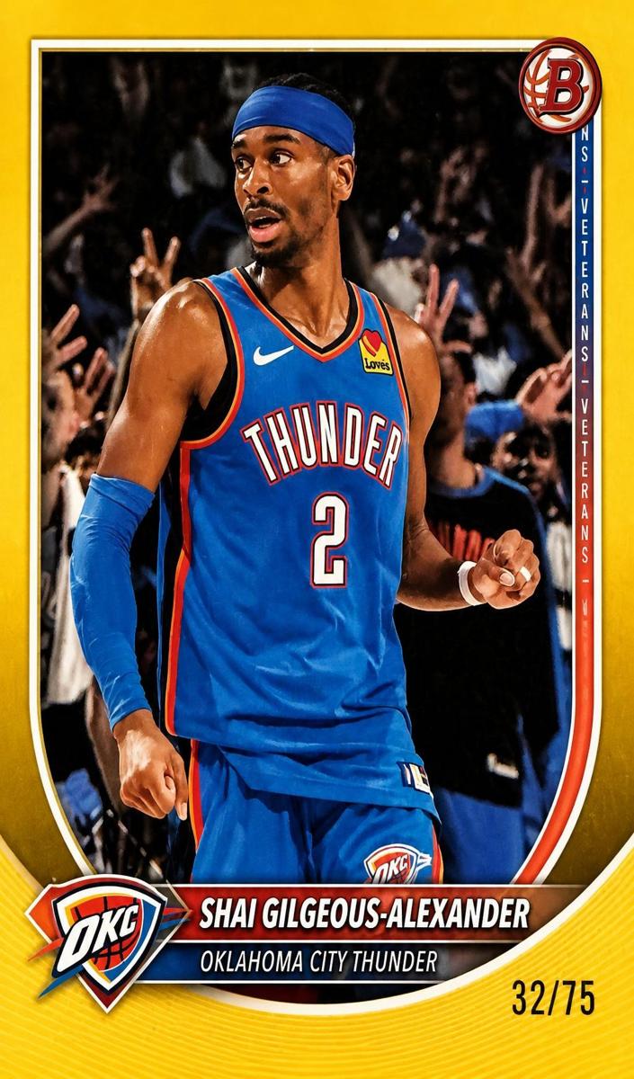 2025 Bowman Basketball Yellow Border Shai Gilgeous-Alexander #106
