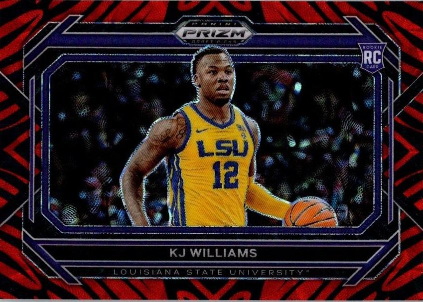 2023 Panini Prizm Draft Picks Basketball Choice Tiger Stripe KJ Williams #28