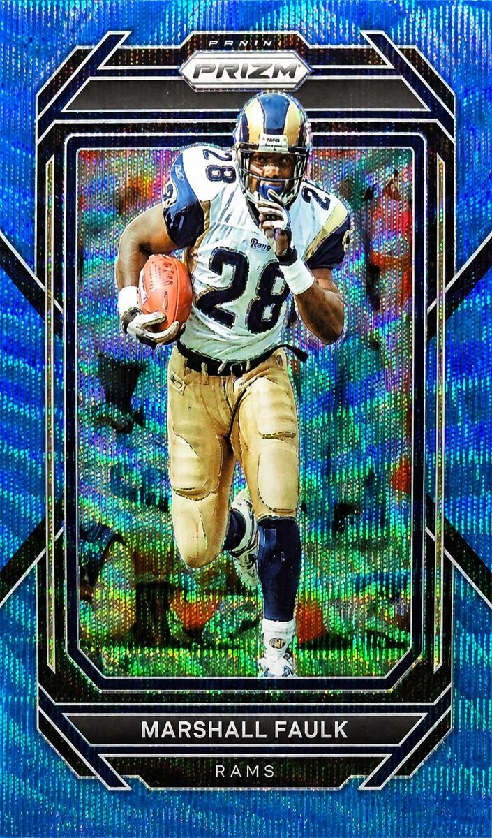 2022 Panini Prizm Football Blue Wave Marshall Faulk #167