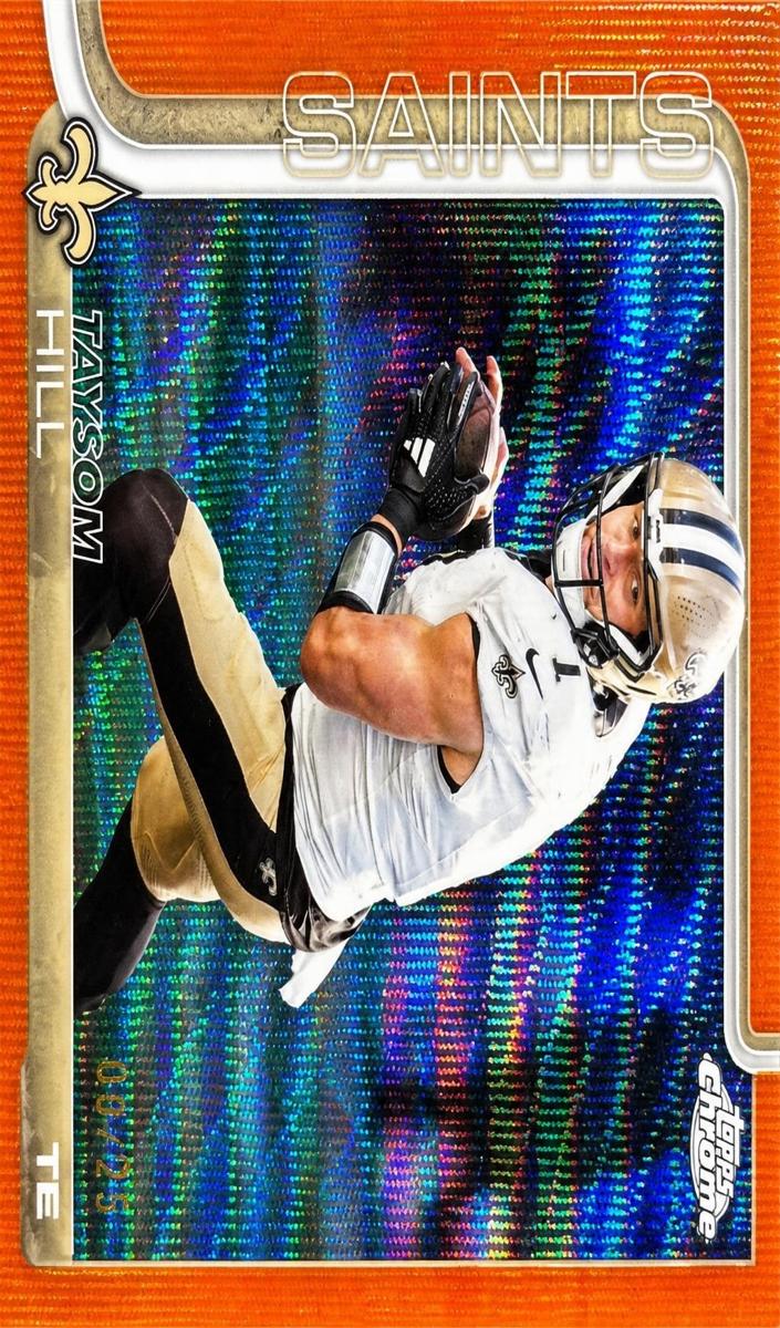 2025 Topps Chrome Football Orange Wave Refractor Taysom Hill #222