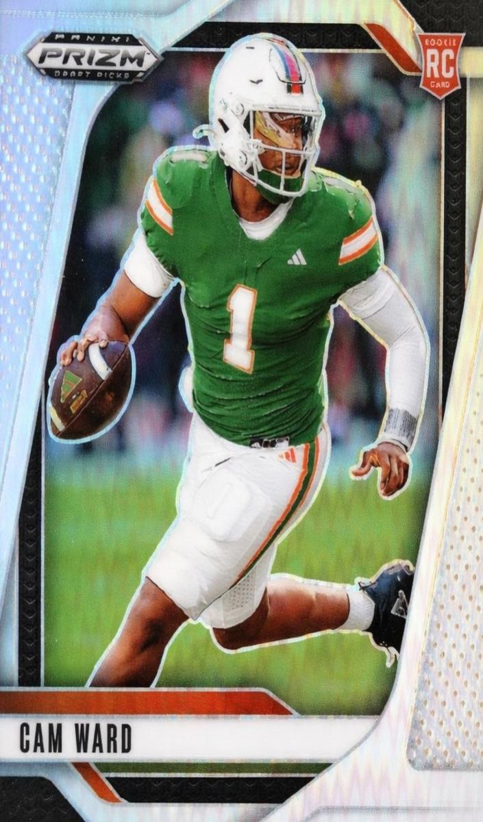 2025 Panini Prizm Draft Picks Football Silver Cam Ward #57 PSA 9
