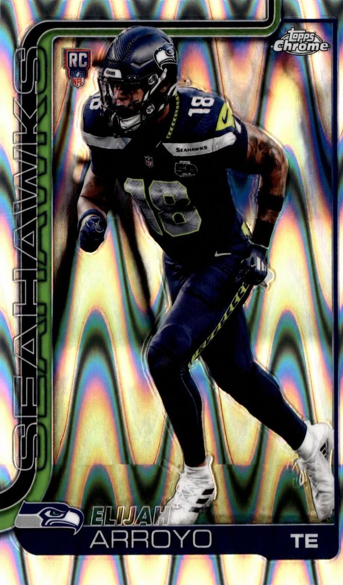 2025 Topps Chrome Football RayWave Refractor Elijah Arroyo #396
