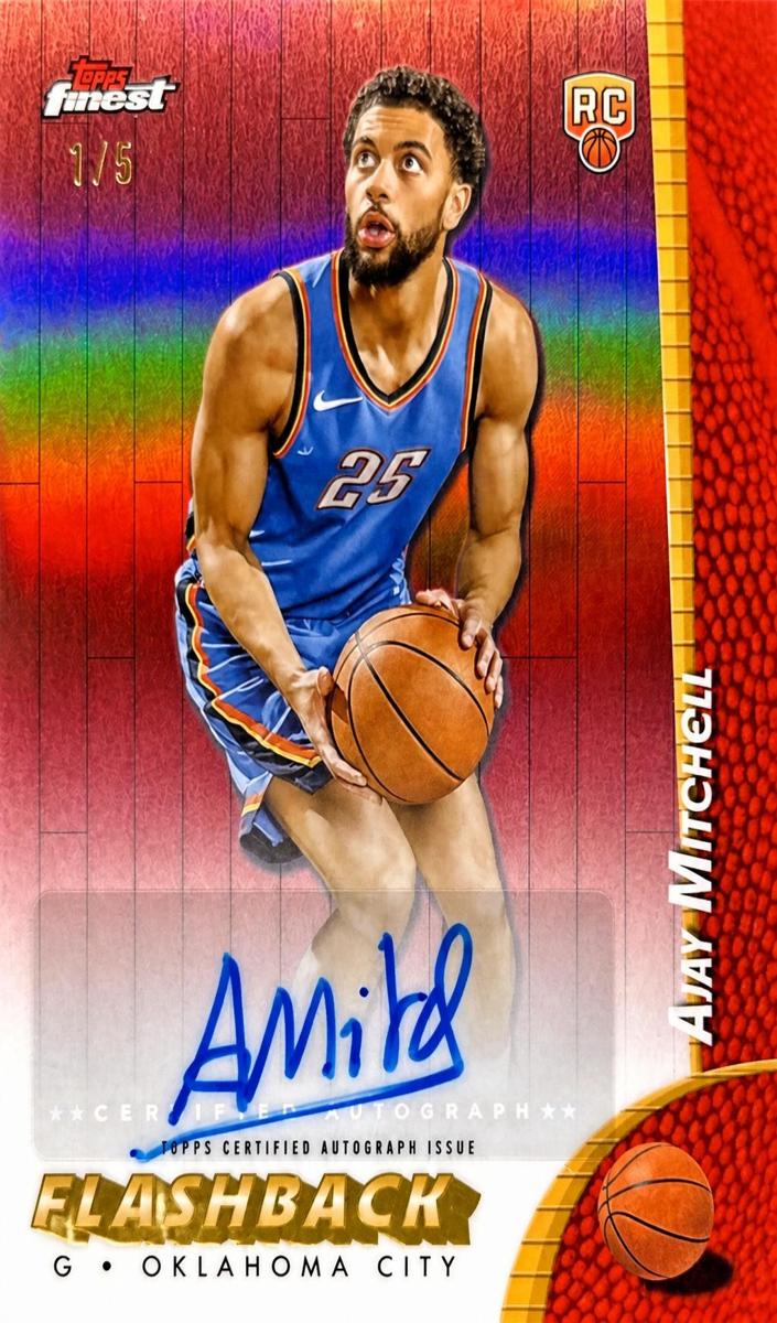 2024 Topps Finest Basketball Red Refractor Ajay Mitchell #FBA-AM