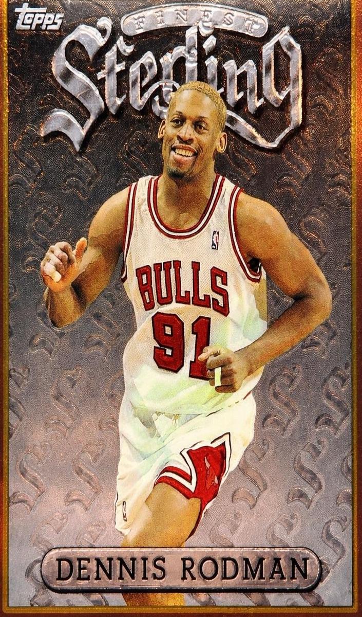 1996 Topps Finest Basketball Refractor Dennis Rodman #5