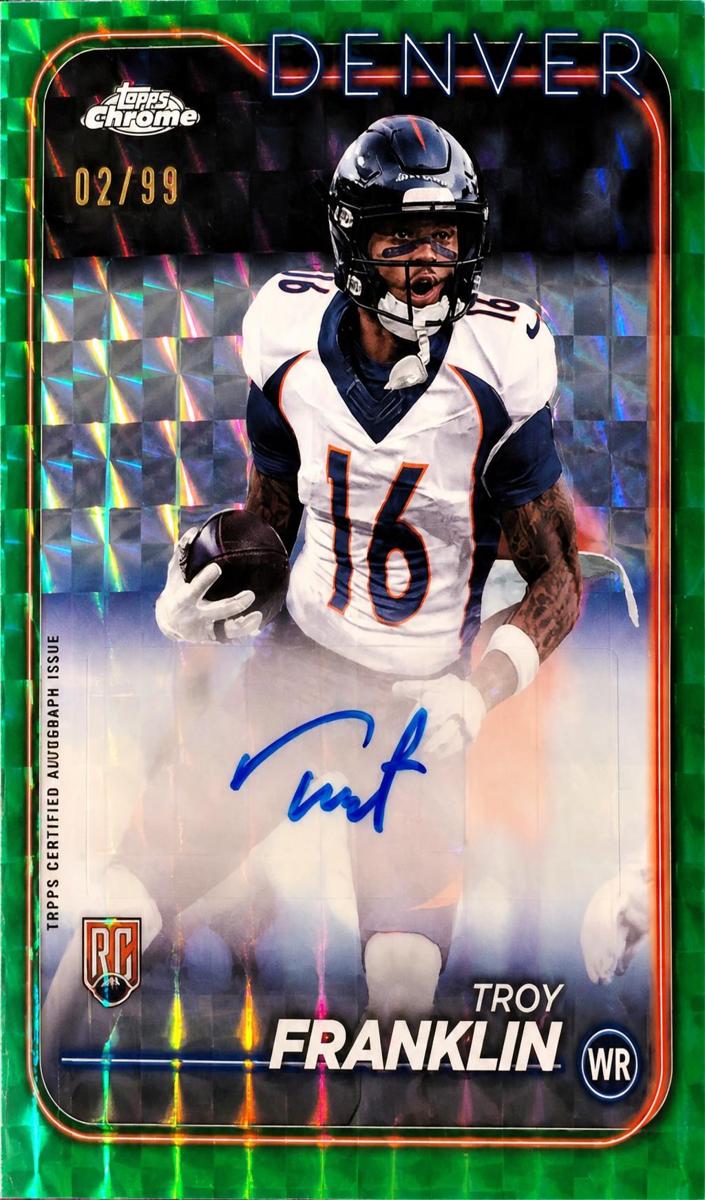 2024 Topps Chrome Football Green Geometric Refractor Troy Franklin #RA-TFR