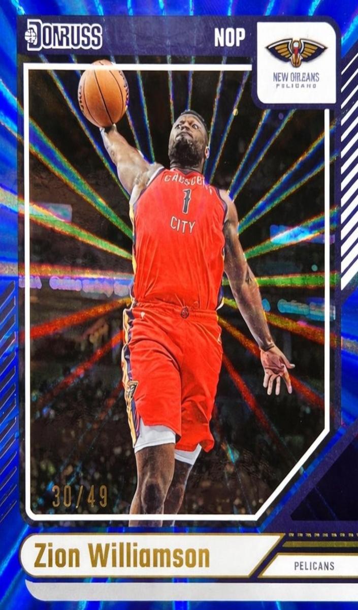2024 Panini Donruss Basketball Holo Blue Laser Zion Williamson #129