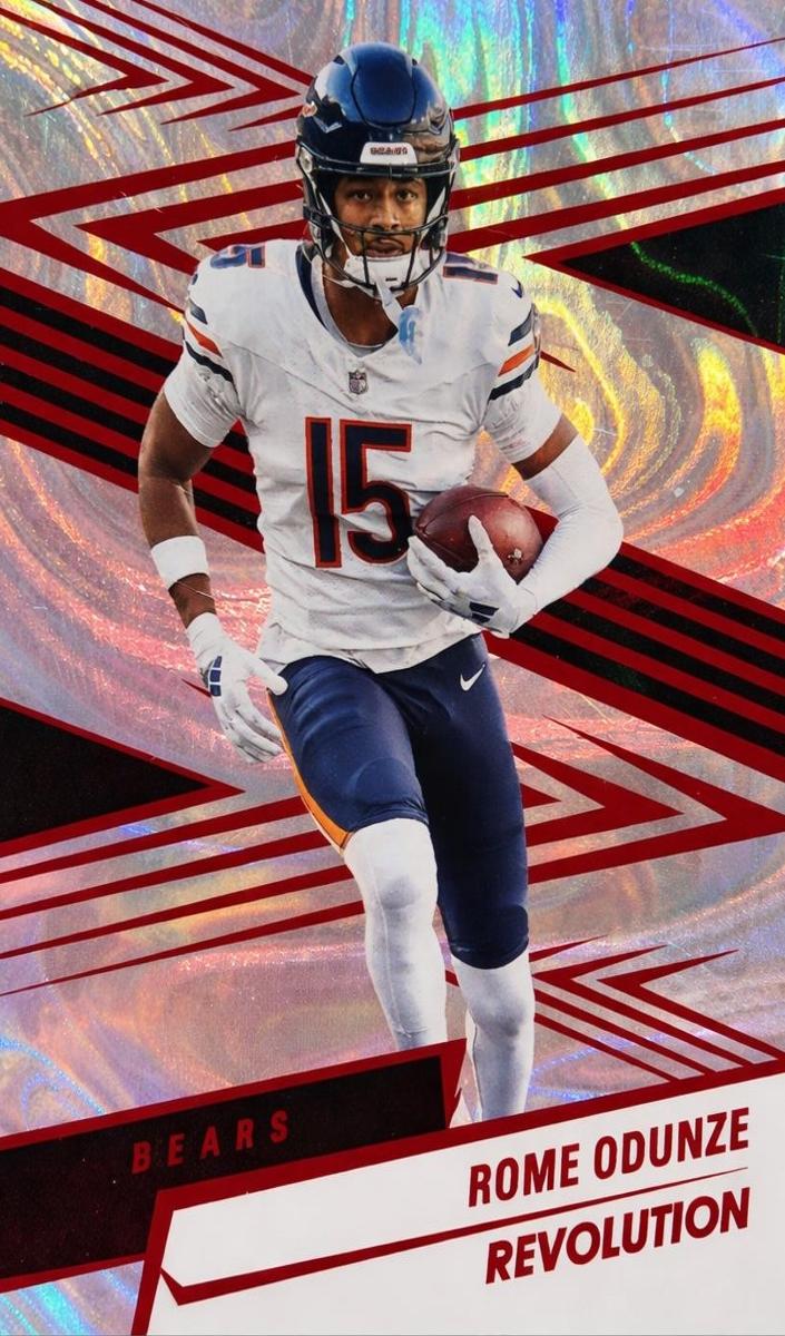 2025 Panini Revolution Football Red Swirl Rome Odunze #149