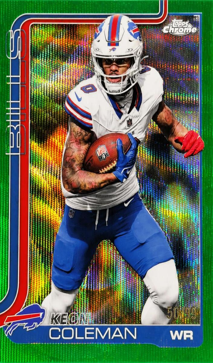 2025 Topps Chrome Football Green Wave Refractor Keon Coleman #30