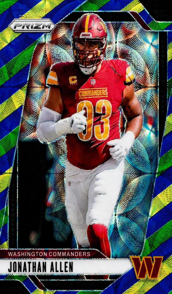 2024 Panini Prizm Football Choice Blue Yellow and Green Jonathan Allen #292