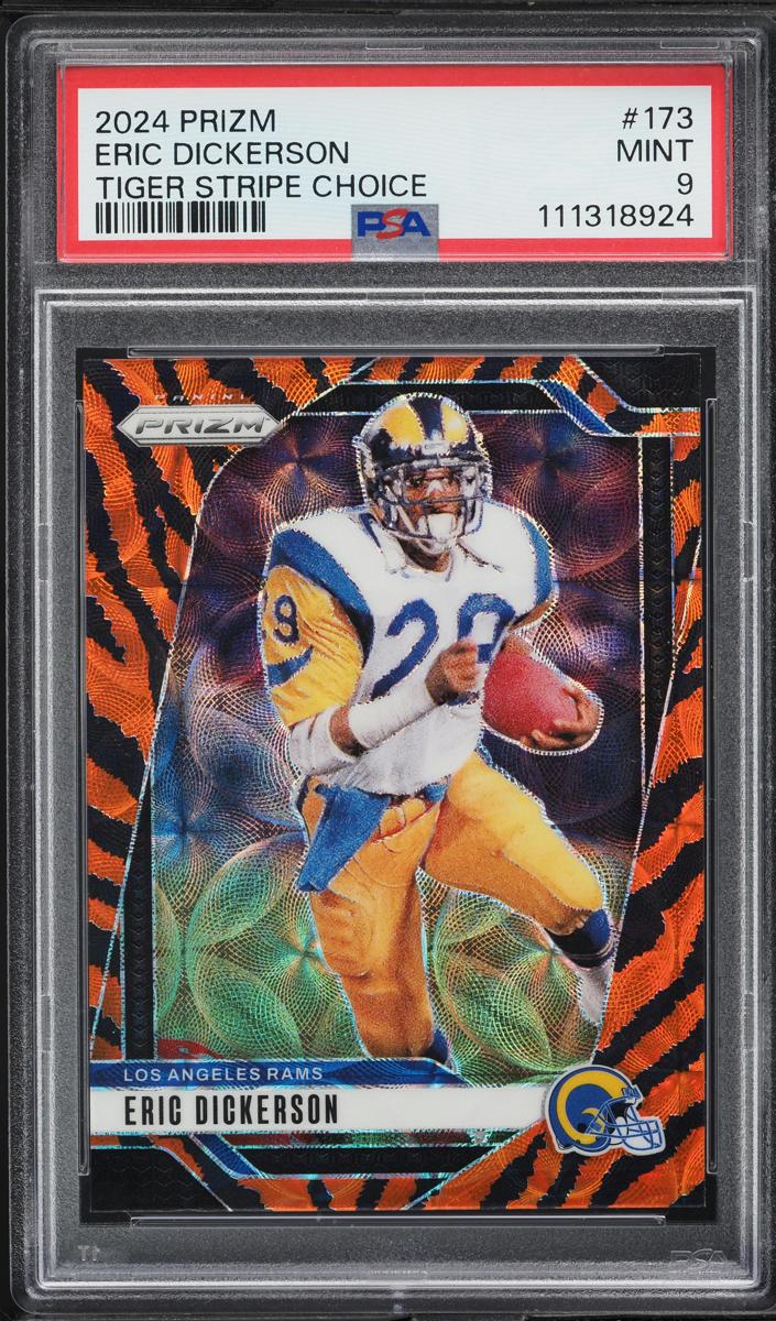 2024 Panini Prizm Football Choice Tiger Stripe Eric Dickerson #173 PSA 8.5