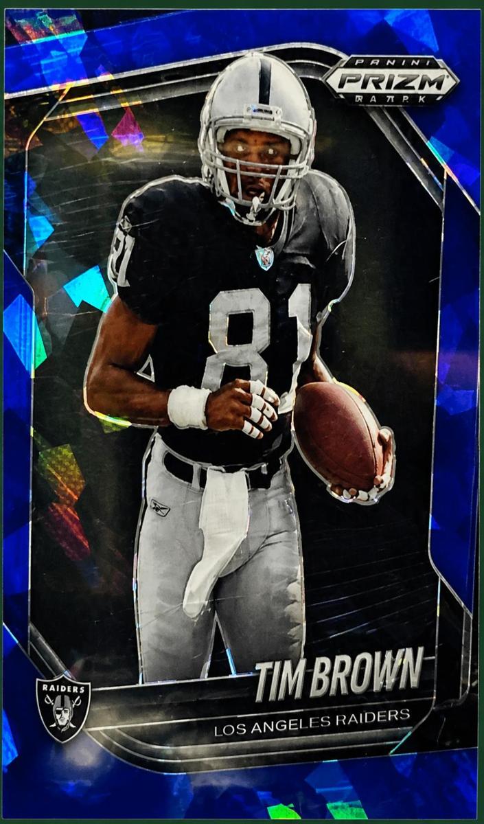 2025 Panini Prizm Black Football Blue Ice Tim Brown #114