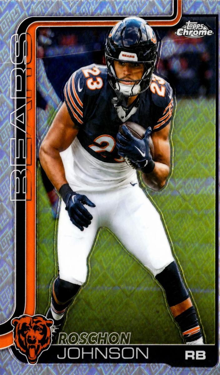 2025 Topps Chrome Football Topps Logo Refractor Roschon Johnson #55