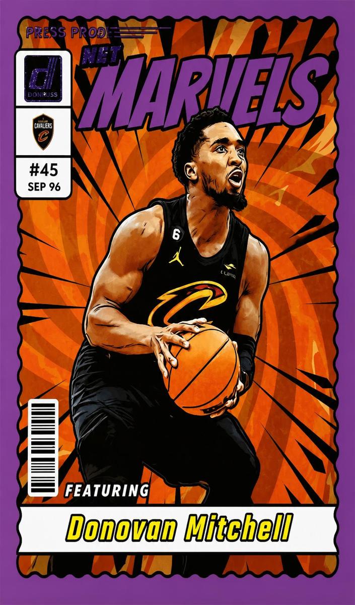 2023 Panini Donruss Basketball Press Proof Purple Donovan Mitchell #15
